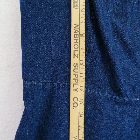 Old Navy Jean Dress Size XL Dark Wash Blue Denim Sleeveless Ruffle Hem Mini New - Picture 8 of 10